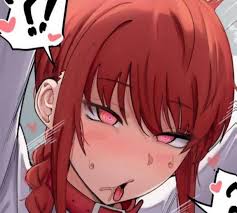 Color "?!" 1girl, @_@, ahegao, arms up, bangs, belt ...